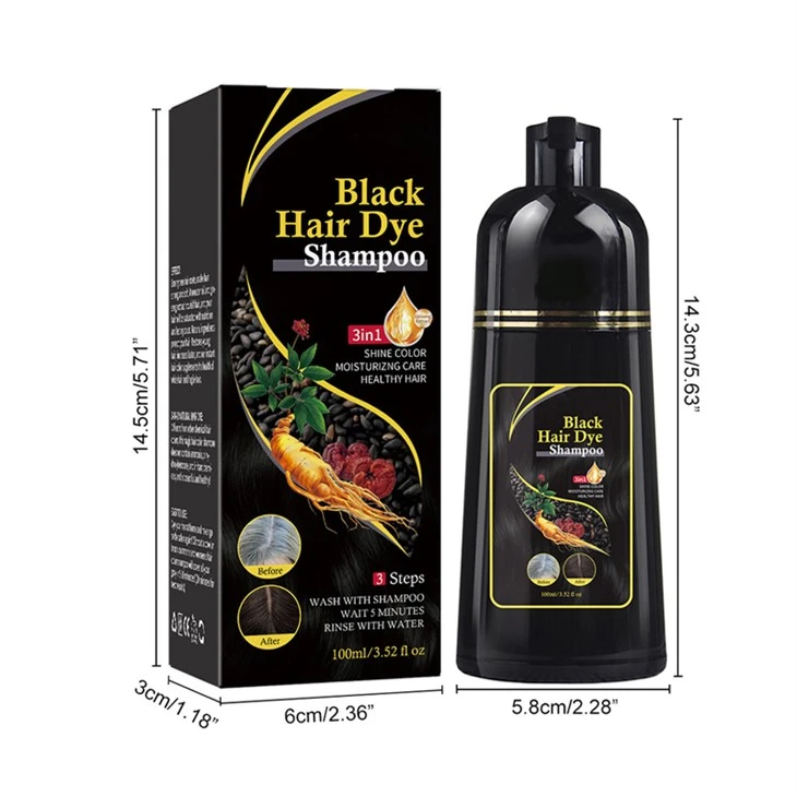 Natural Herbal Black Hair Dye Shampoo